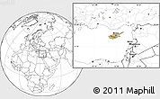 Satellite Location Map of Cyprus, blank outside