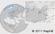 Satellite Location Map of Cyprus, lighten, desaturated