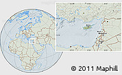 Savanna Style Location Map of Cyprus, lighten, hill shading