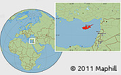 Savanna Style Location Map of Cyprus