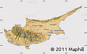 Satellite Map of Cyprus, cropped outside