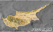 Satellite Map of Cyprus, desaturated