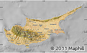Satellite Map of Cyprus, lighten, desaturated