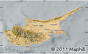 Satellite Map of Cyprus, lighten, semi-desaturated