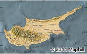 Satellite Map of Cyprus, semi-desaturated