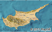 Satellite Map of Cyprus, single color outside