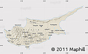 Shaded Relief Map of Cyprus, cropped outside