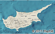 Shaded Relief Map of Cyprus, satellite outside