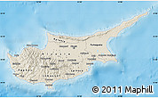 Shaded Relief Map of Cyprus, single color outside
