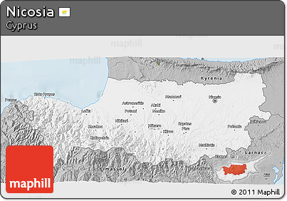 Gray 3D Map of Nicosia