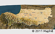 Satellite 3D Map of Nicosia, darken