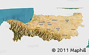 Satellite 3D Map of Nicosia, single color outside