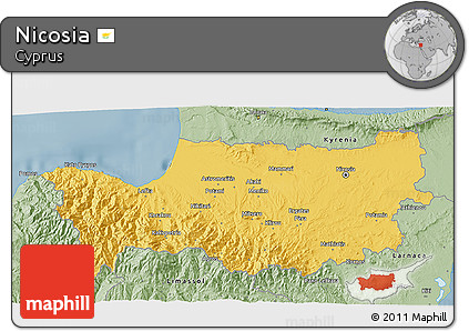 Savanna Style 3D Map of Nicosia