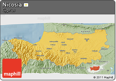Savanna Style 3D Map of Nicosia