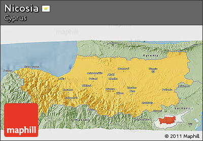 Savanna Style 3D Map of Nicosia