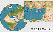 Satellite Location Map of Nicosia, highlighted country
