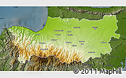 Physical Map of Nicosia, darken