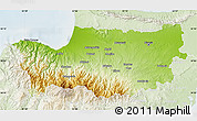 Physical Map of Nicosia, lighten