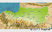 Physical Map of Nicosia, satellite outside