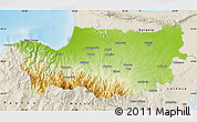Physical Map of Nicosia, shaded relief outside