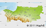 Physical Map of Nicosia, single color outside