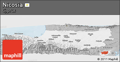 Gray Panoramic Map of Nicosia