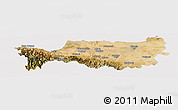 Satellite Panoramic Map of Nicosia, cropped outside