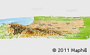 Satellite Panoramic Map of Nicosia, physical outside