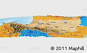 Satellite Panoramic Map of Nicosia, political outside