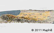 Satellite Panoramic Map of Nicosia, semi-desaturated