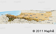 Satellite Panoramic Map of Nicosia, shaded relief outside