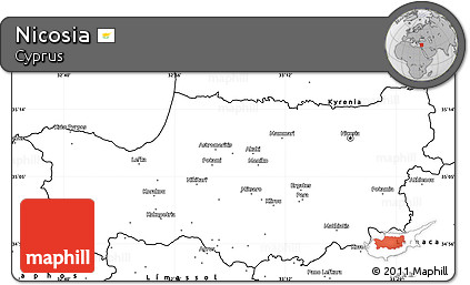 Blank Simple Map of Nicosia