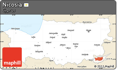 Classic Style Simple Map of Nicosia