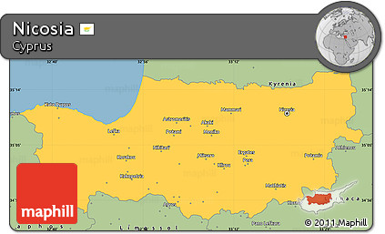 Savanna Style Simple Map of Nicosia