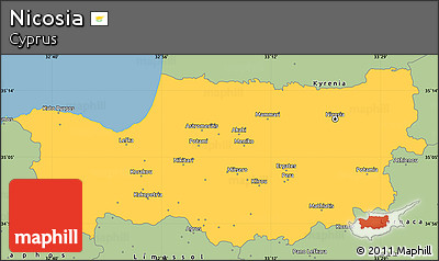 Savanna Style Simple Map of Nicosia