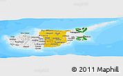 Flag Panoramic Map of Cyprus, single color outside, bathymetry sea, flag aligned to the middle