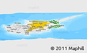 Flag Panoramic Map of Cyprus, single color outside, bathymetry sea, flag rotated