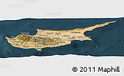 Satellite Panoramic Map of Cyprus, darken