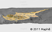 Satellite Panoramic Map of Cyprus, desaturated