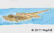 Satellite Panoramic Map of Cyprus, physical outside