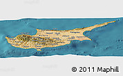 Satellite Panoramic Map of Cyprus, physical outside, satellite sea