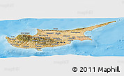 Satellite Panoramic Map of Cyprus, political outside