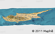 Satellite Panoramic Map of Cyprus, political outside, satellite sea