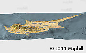 Satellite Panoramic Map of Cyprus, semi-desaturated
