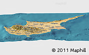 Satellite Panoramic Map of Cyprus, single color outside