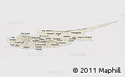 Shaded Relief Panoramic Map of Cyprus, cropped outside