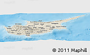 Shaded Relief Panoramic Map of Cyprus, desaturated, land only