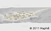 Shaded Relief Panoramic Map of Cyprus, desaturated
