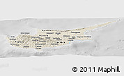 Shaded Relief Panoramic Map of Cyprus, lighten, desaturated