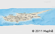 Shaded Relief Panoramic Map of Cyprus, physical outside